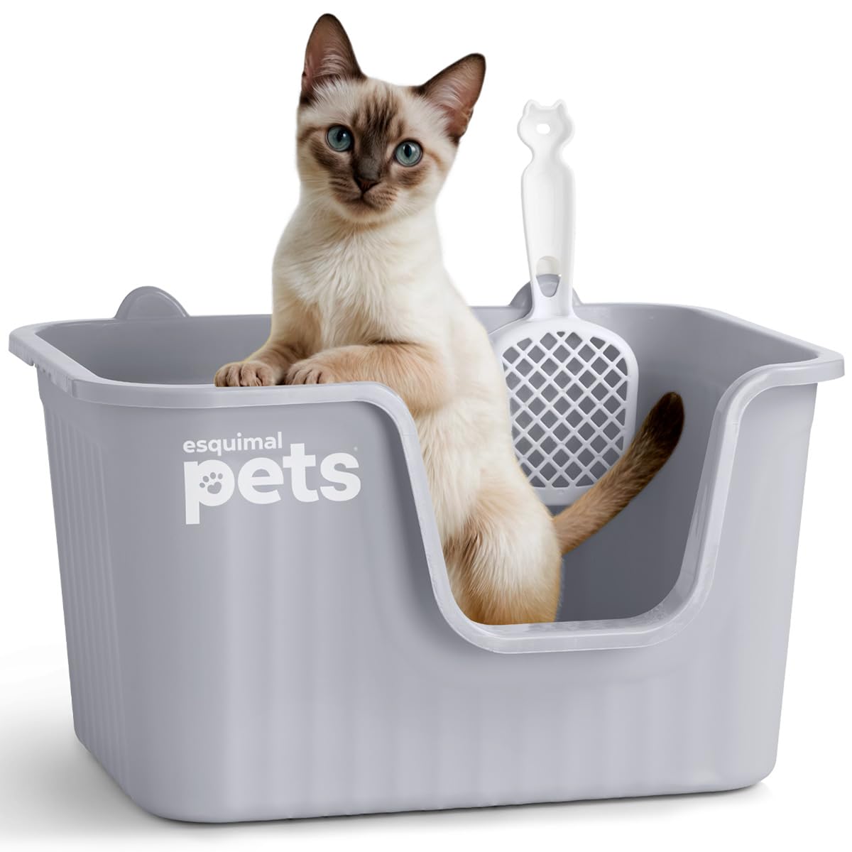 Arenero para Gato ESQUIMAL Gris Paredes Altas con Pala