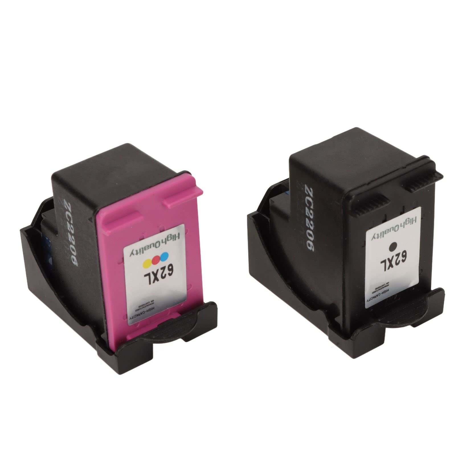 Hilitand Paquete Combinado de Cartuchos de Tinta 62XL Compatible con OfficeJet 200 258 5540 5542 5640 7640 Y para Impresora Envy 5540 5542 5545 5640, 1 Negro, 1 Tricolor, 2