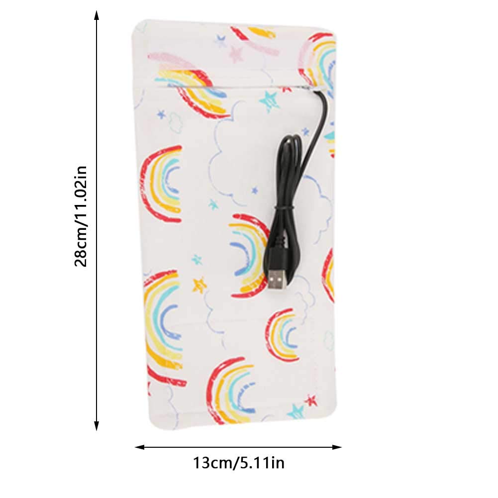 Funda para Biberón que Mantiene el Calor, Bolsas para Biberones Portátiles, USB para Mantener el Calor de la Leche, Calentador Multifunción para Taza de café, té, Bebida, Bolsa de (arcoíris)