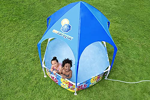 Bestway - Piscina con Marco Profesional de Acero con protección Solar en el Techo, sin Bomba de diámetro, 183 x 51 cm, diseño subacuático Redondo