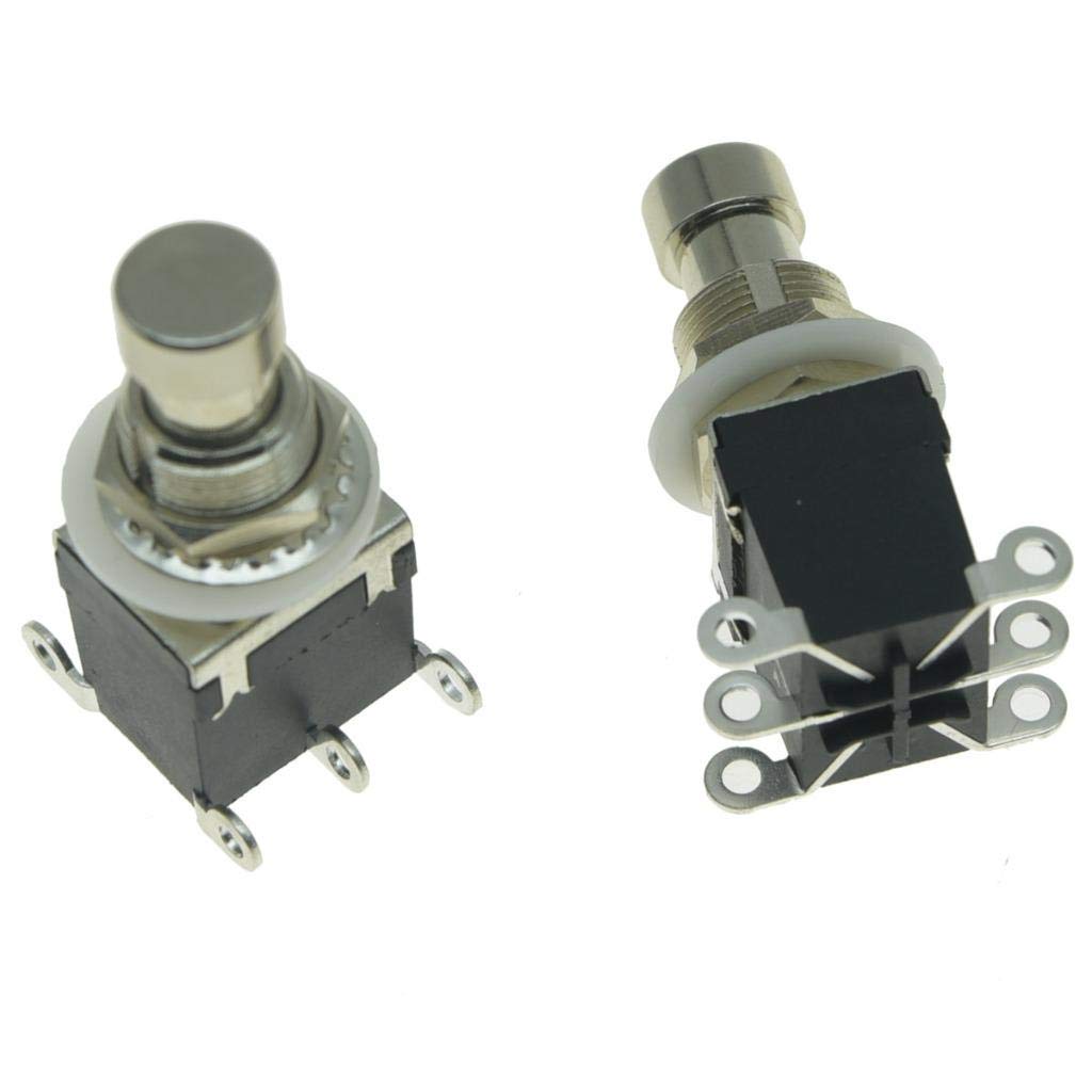 Kaish - Juego de 2 interruptores de pedal para guitarra eléctrica con 6 pines DPDT, color negro, Pack of 2