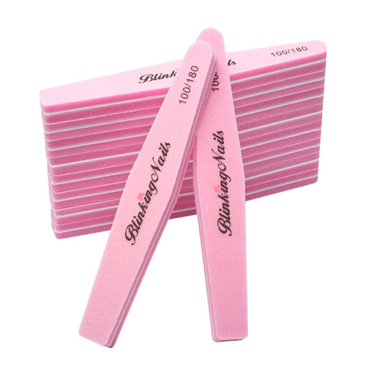 BlinkingNails Nail Buffer Block Double Sides Design 100 180 Grit, Sponge Nail File and Buffer, Professional Manicure Nail Art Tools, Herramientas Profesionales de Mejora de uñas Lima de uñas Esponjosa y Almohadilla Tampón, Herramienta Profesional para Man