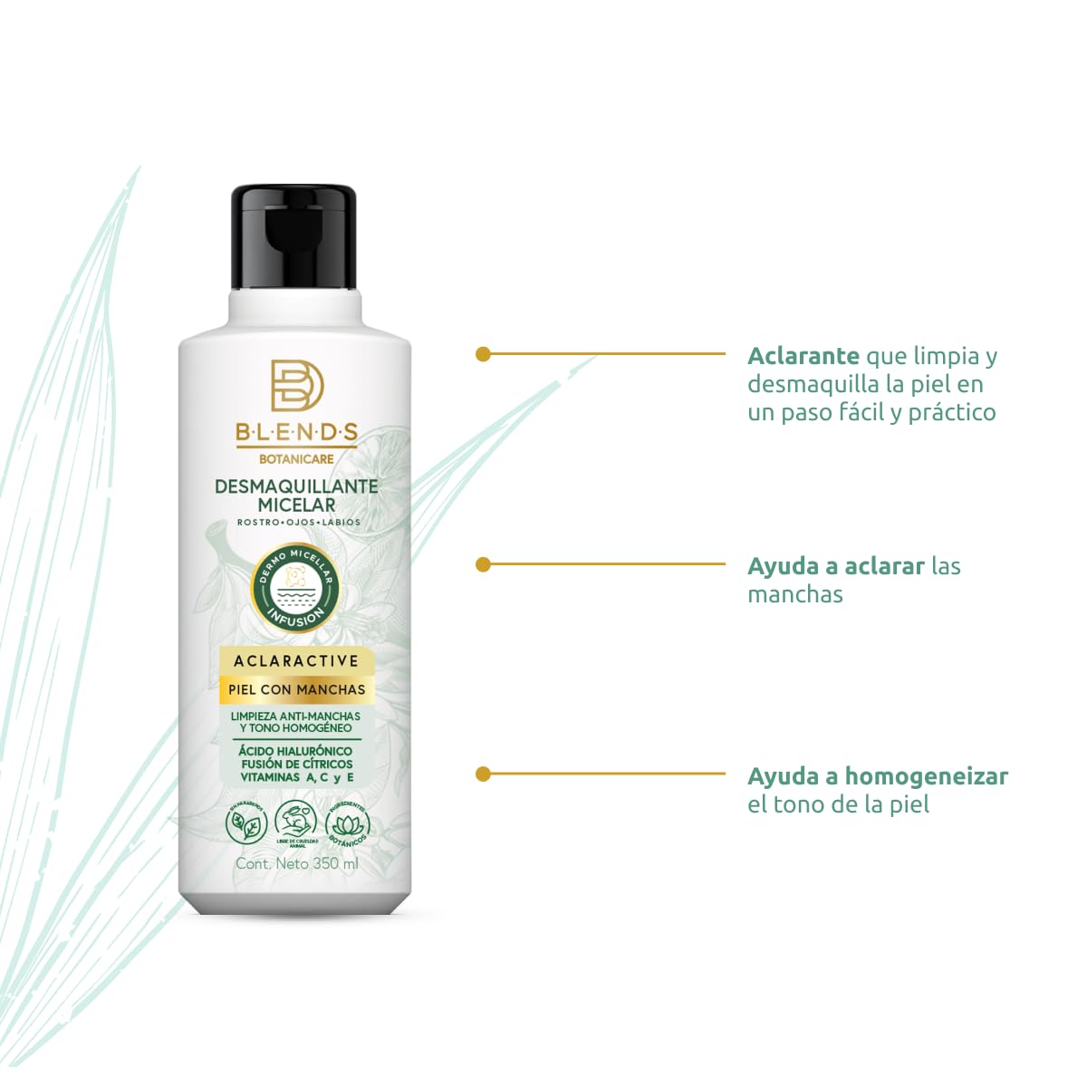 Kit Blends Botanicare Boost Intensivo Rutina Facial Anti Manchas - Desmaquillante Micelar + Crema Aclarante + Sérum