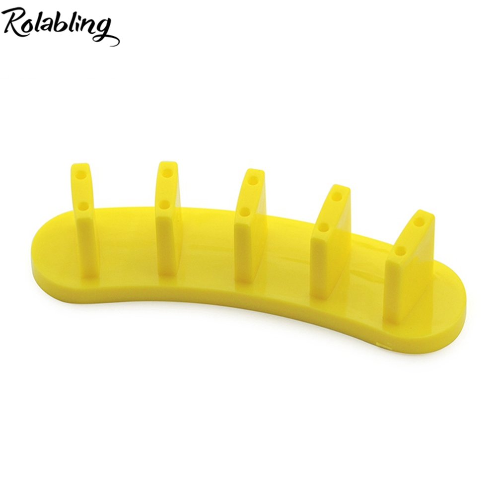 Juego de 3 Piezas de Soporte para Práctica de Uñas Falsas Rolabling Amarillo