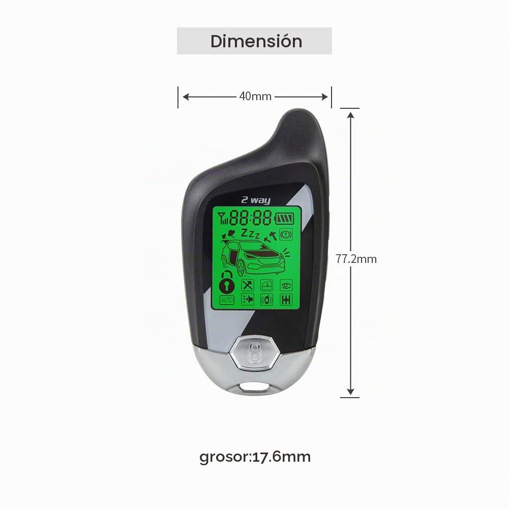 Sistema de Alarma EASYGUARD EC203 Negro con Entrada sin Llave y LCD para Coche