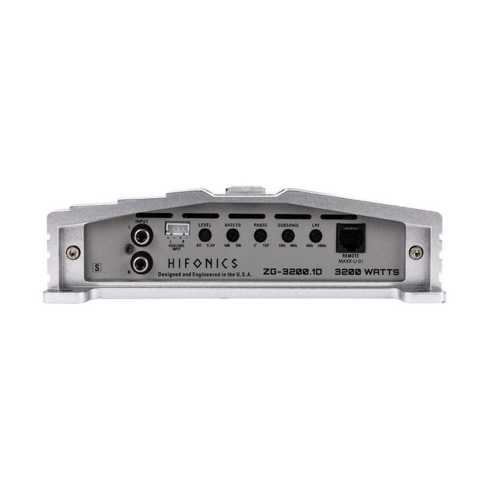 Hifonics ZG-3200.1D Zeus Gamma 3200 W Max Power Class D Monoblock Amplificador de audio para coche