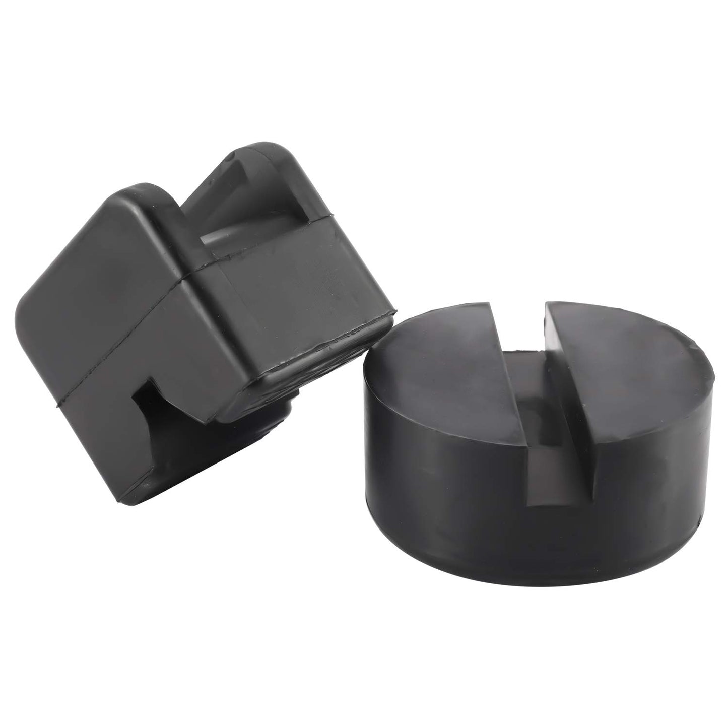 Toolly Paquete de 4 adaptadores universales de goma para gato, 2 a 4 toneladas de marco ranurado de piso con ranura en V y estilo redondo para soportes de gato de coche de alta elevación