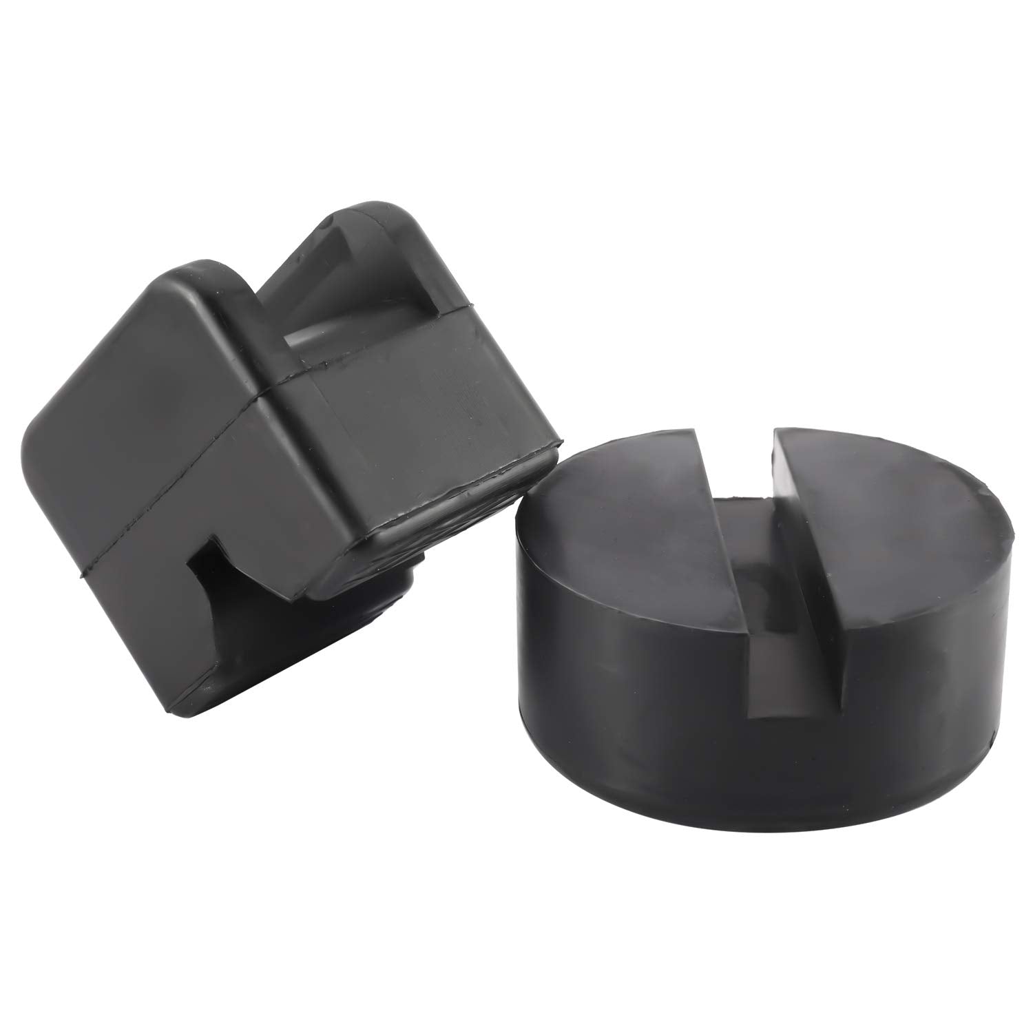 Toolly Paquete de 4 adaptadores universales de goma para gato, 2 a 4 toneladas de marco ranurado de piso con ranura en V y estilo redondo para soportes de gato de coche de alta elevación