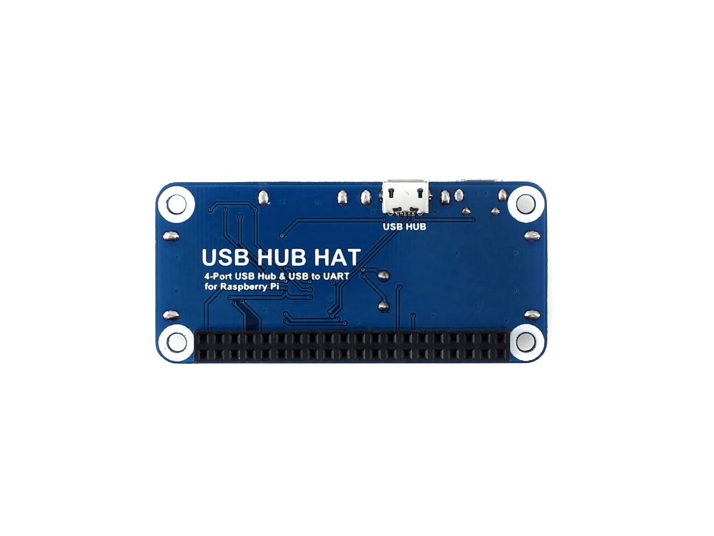 Hub USB 4 Puertos Waveshare Blanco con USB a UART Integrado para Raspberry Pi Zero/Zero W/B+/2B/3B/3B+ Compatible con USB2.0/1.1