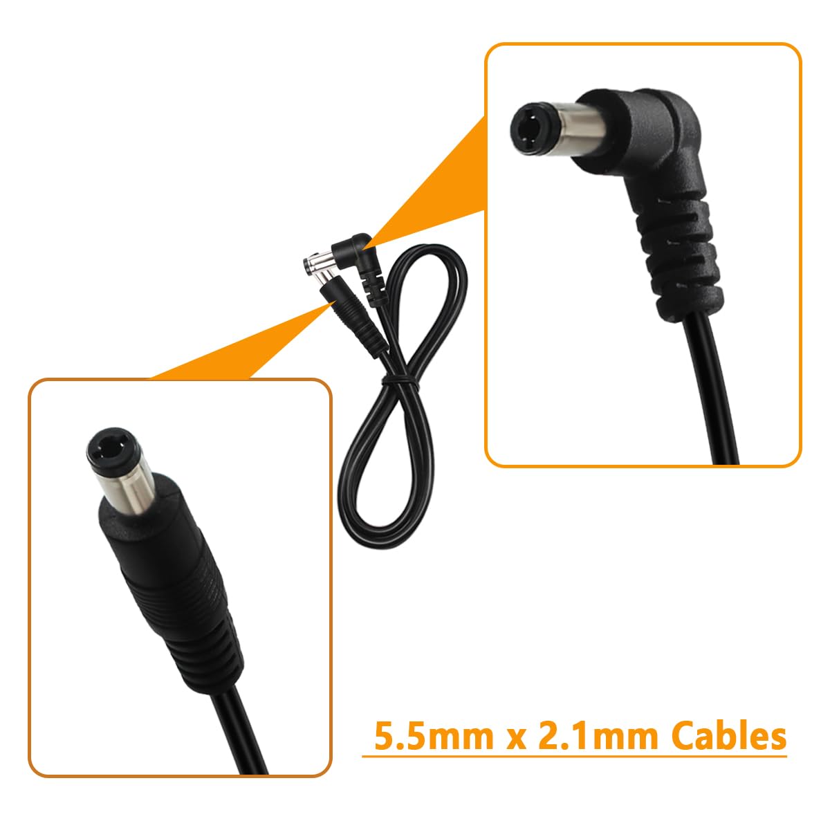 Cable de Alimentación DC 5,5 x 2,1 mm Yueyinpu Conector Jack 24 AWG para Guitarra