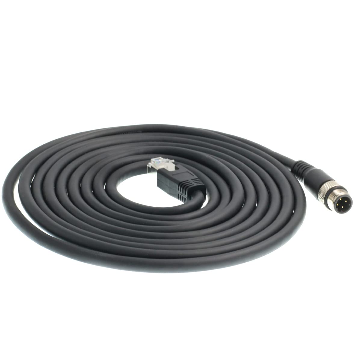 DRRI Cable blindado CAT6 de 4 pines con código D macho a RJ45 Ethernet M12 para redes Profinet y Ethernet/IP