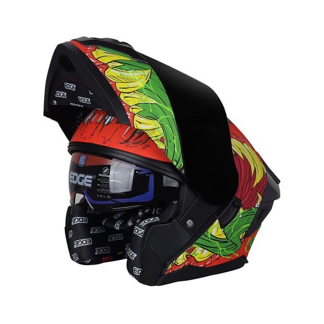 Casco Para Moto Integral BOSTON - Casco Motocicleta Marca EDGE - Visor Doble ANTIVAHO - Cascos Para Motos Certificados Dot Moto - Accesorios Para Moto Motocross Motocicleta Mujer Hombre Cascos De Moto