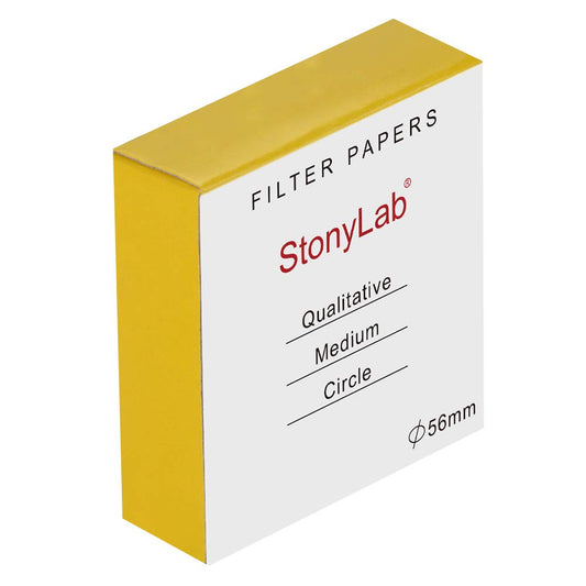Círculos de Papel de Filtro Cualitativo stonylab Celulosa 56 mm Filtración Media 20 Micrones Paquete de 100