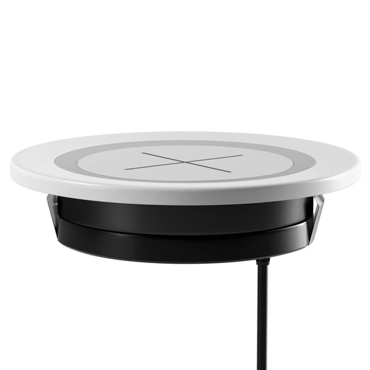 JE Make IT Simple - Cargador inalámbrico de computadora, estación de Carga rápida de 15 W, con Ojales, Elegante Almohadilla de Carga de energía Invisible, para iPhone 15, Samsung, Airpods