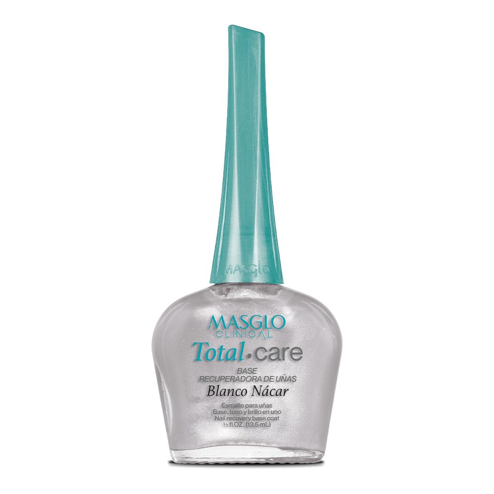 Base Masglo Clinical Base recuperadora de uñas maltratadas Tono Blanco Nácar 13.ml-Esmalte de Uñas Dañadas