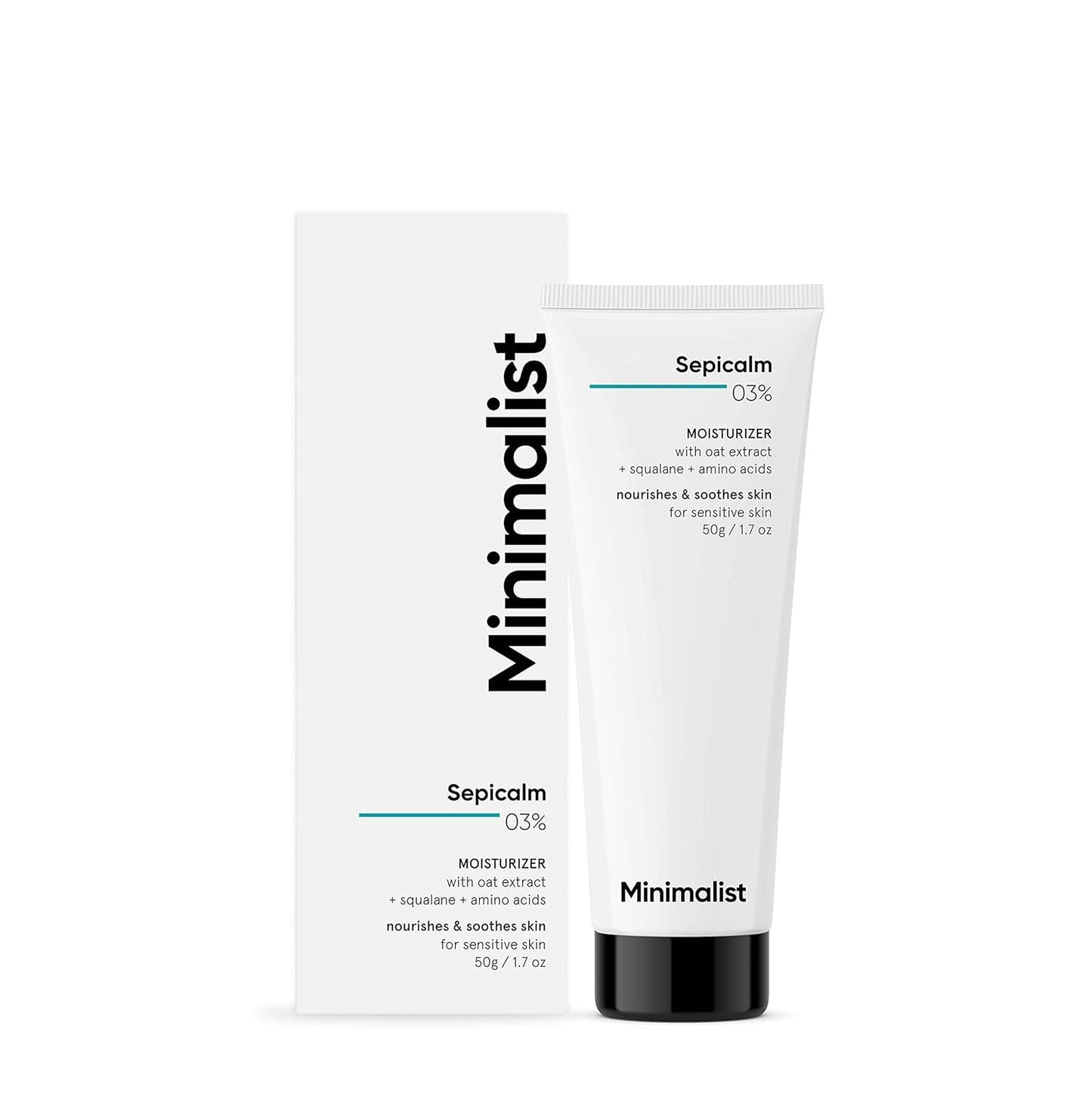 Minimalist-Hidratante facial para pieles sensibles | Alivia la rosácea, el enrojecimiento y la piel irritada | Con 3% de Sepicalm para pieles propensas al acné | Para mujeres y hombres | 1,7 oz / 50