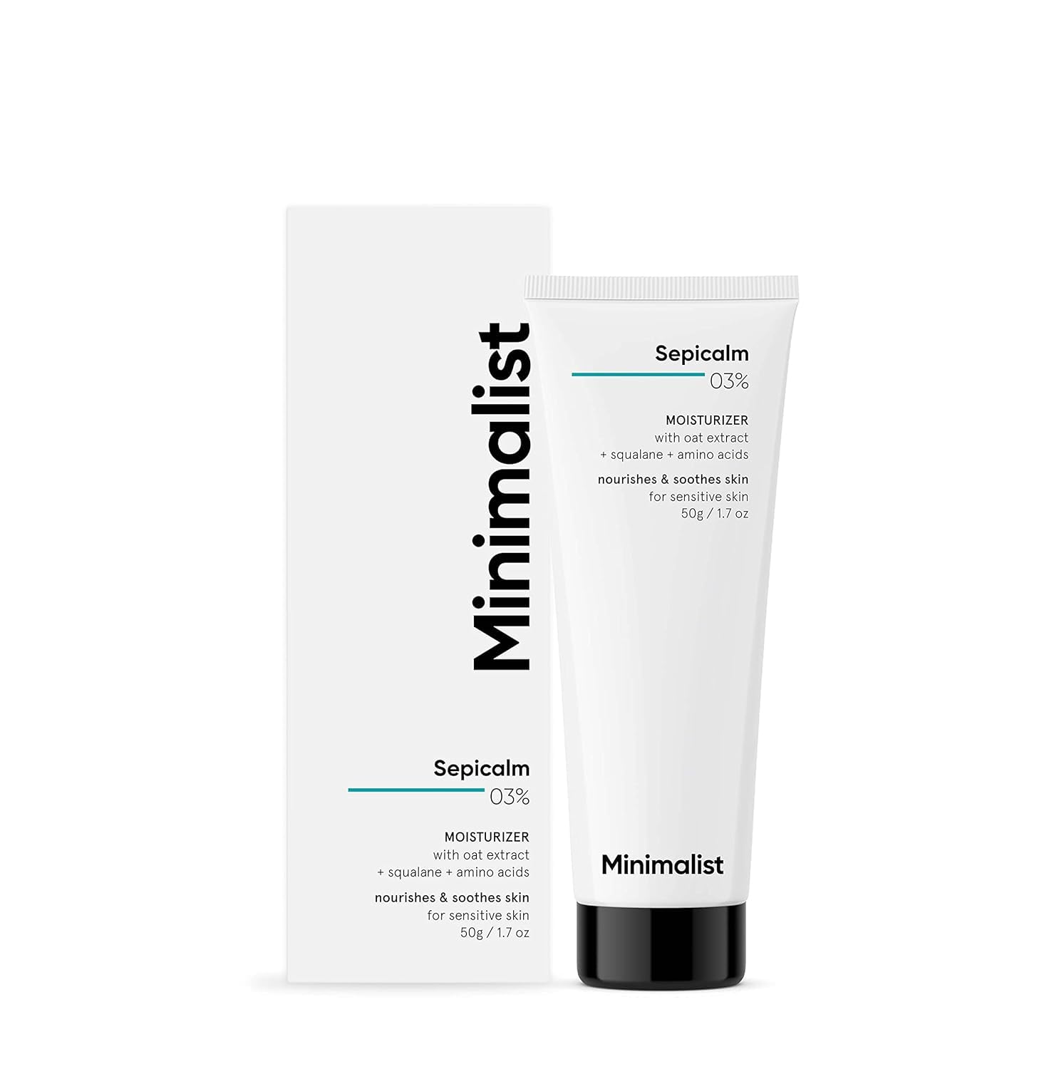 Minimalist-Hidratante facial para pieles sensibles | Alivia la rosácea, el enrojecimiento y la piel irritada | Con 3% de Sepicalm para pieles propensas al acné | Para mujeres y hombres | 1,7 oz / 50