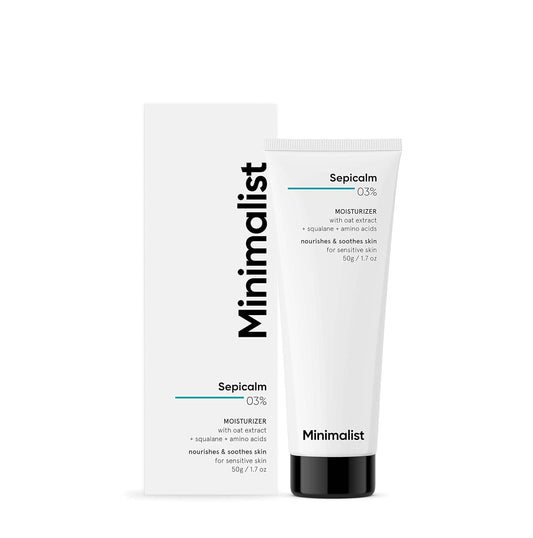 Minimalist-Hidratante facial para pieles sensibles | Alivia la rosácea, el enrojecimiento y la piel irritada | Con 3% de Sepicalm para pieles propensas al acné | Para mujeres y hombres | 1,7 oz / 50