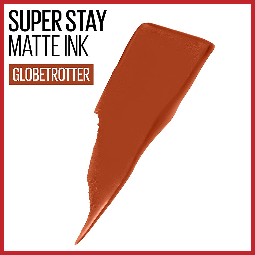 Labial líquido brillante Maybelline Super Stay Vinyl Ink Witty + Labial Liquido Matte Larga Duracion Superstay City Edition, 135 Globetrotter