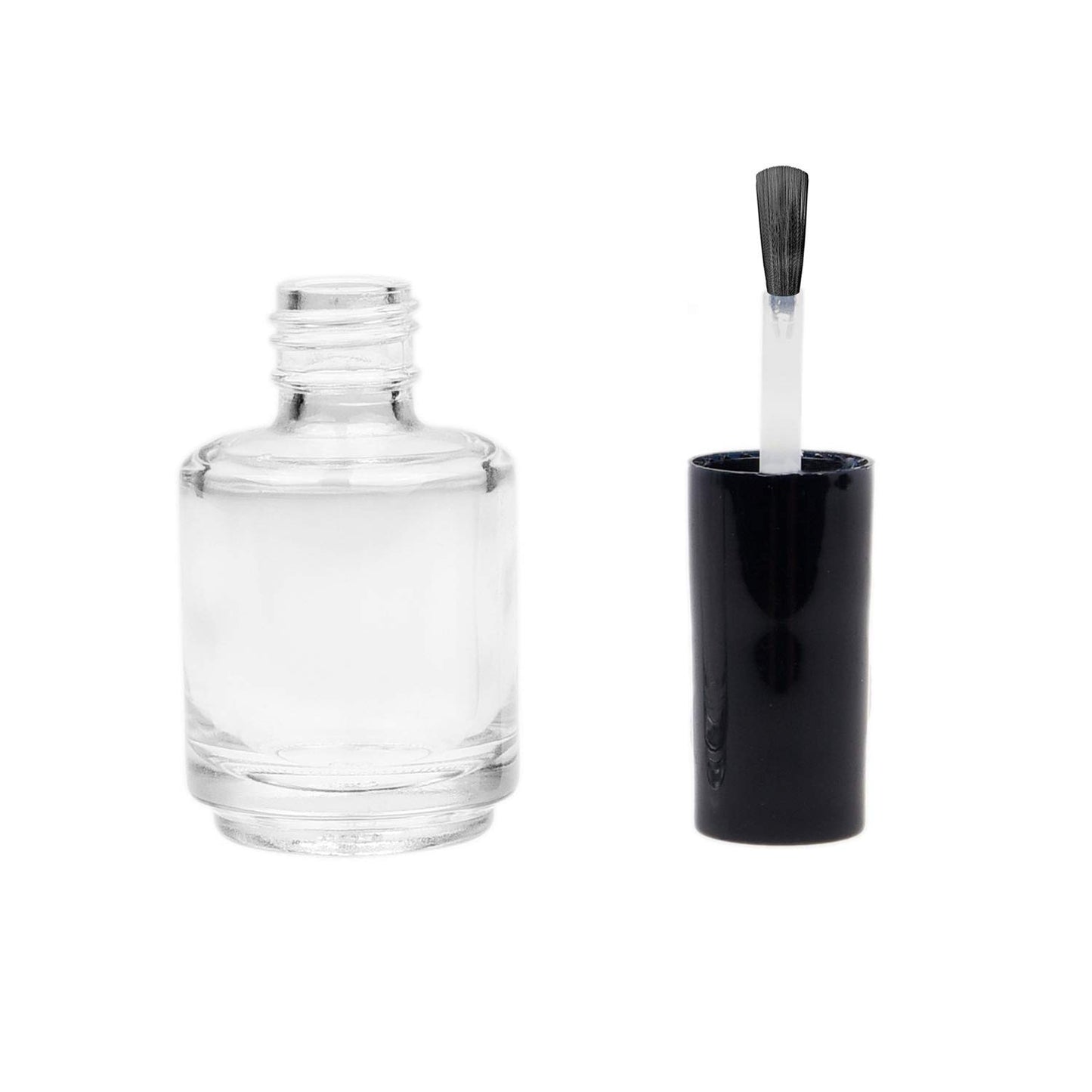 Botellas vacías de esmalte de uñas con cepillos Dupont – Juego de 6 – Cristal transparente – Incluye embudos (para un fácil relleno) y bolas de mezcla (para mejores resultados de mezcla) – Haz tu propio esmalte de uñas