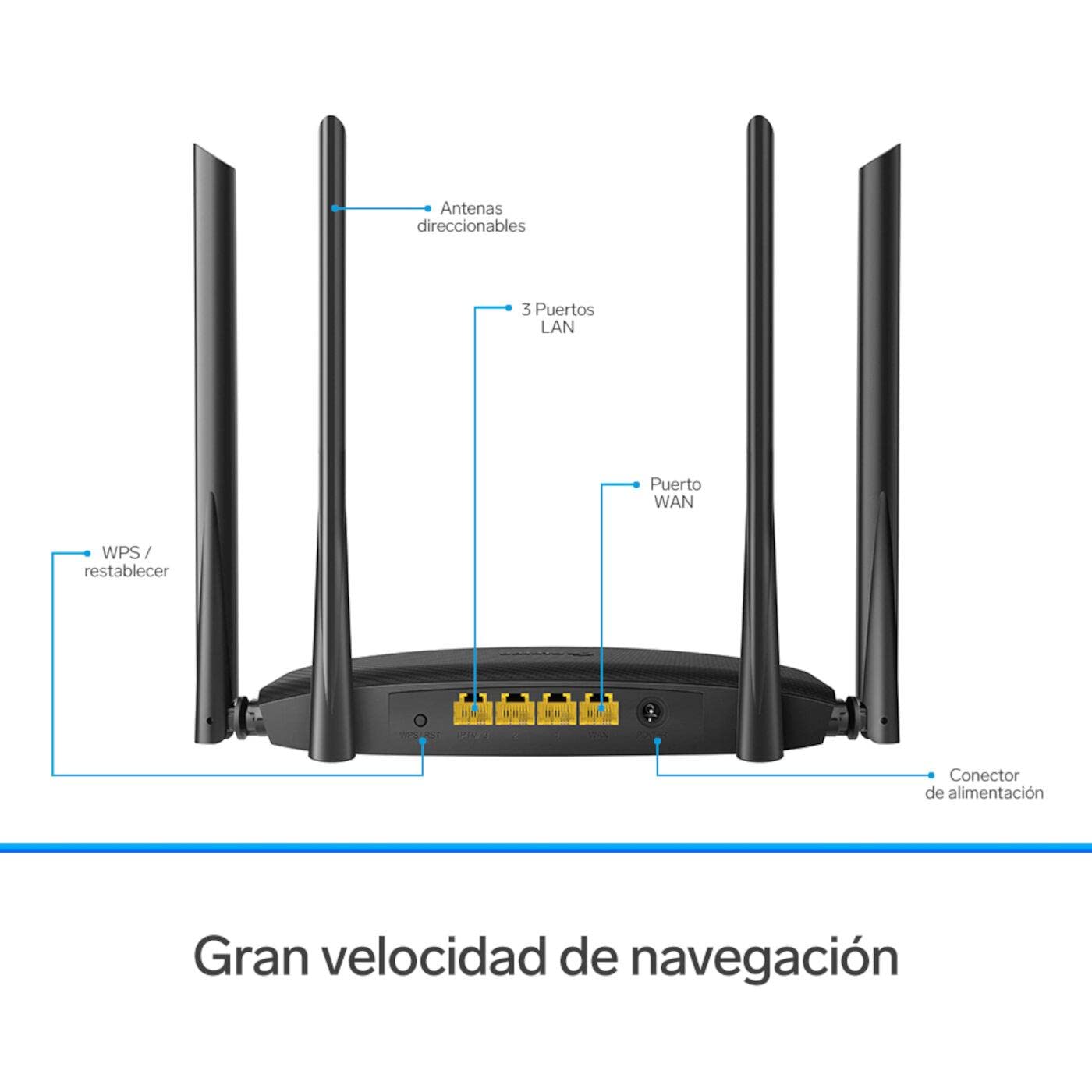 STEREN Repetidor/Router Wi-Fi, 2,4 GHz y 5 GHz (B/G/N/A/AC), hasta 30 m de Cobertura