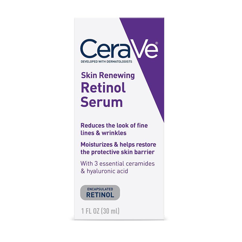 CeraVe - Sérum antienvejecimiento de retinol para rostro | 1 onza | Serum en crema para suavizar las líneas finas | Sin fragancia