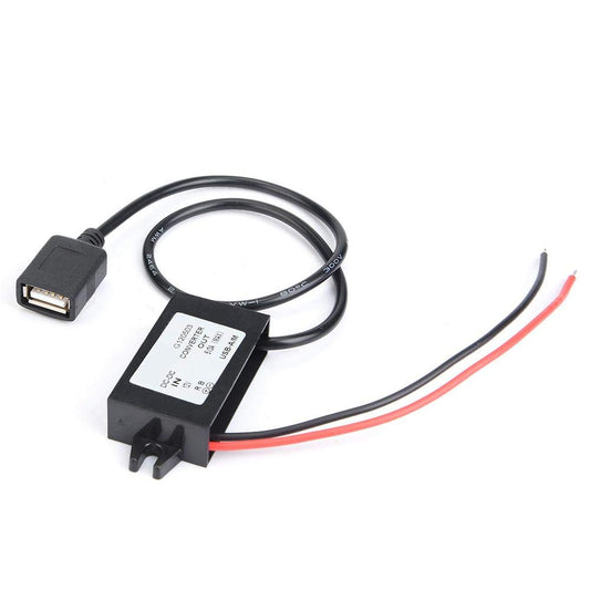 Convertidor DC-DC Módulo de Fuente de Alimentación Reductor USB Convertidor de Automóvil 12V a 5V 3A Conectores Adaptadores USB para Teléfono Pantalla LED de Audio para