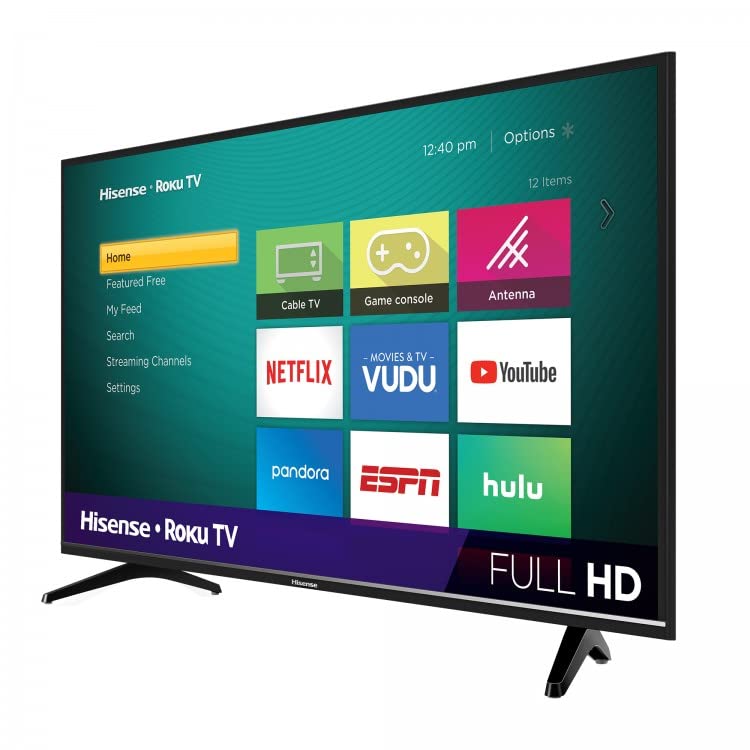 Hisense Television de 40" LED 1080P Full HD Smart TV Frecuencia de Actualización 60Hz Modo de Juego Sonido DTS TruSurround Funciona con Alexa y Google Assistant + Soporte de Pared 40H4030F