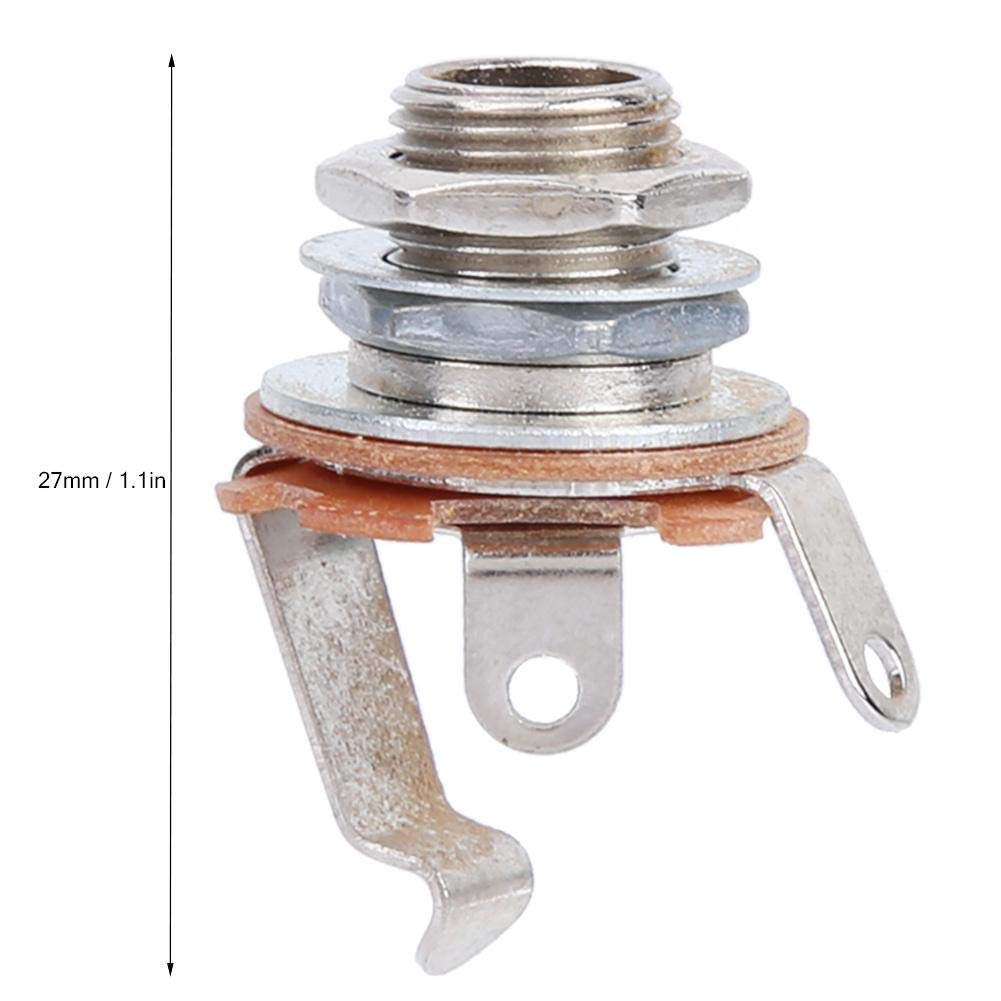 10 piezas 6,35 mm entrada de guitarra salida jack estéreo mono jack toma cilindro reemplazo para guitarra acústica bajo eléctrico