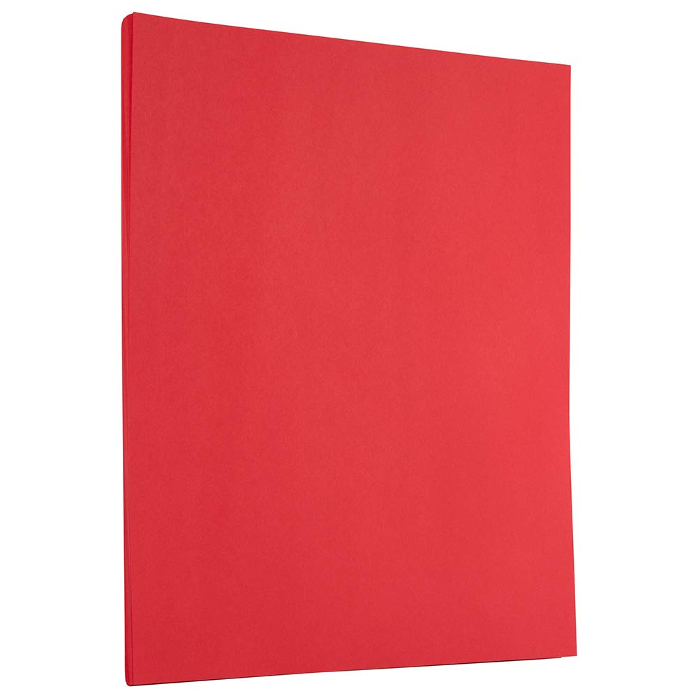 JAM PAPER Papel de color de 25 libras, 90 g/m² (60 lb). Texto) - 8,5 x 11 - Rojo reciclado - 100 hojas por paquete