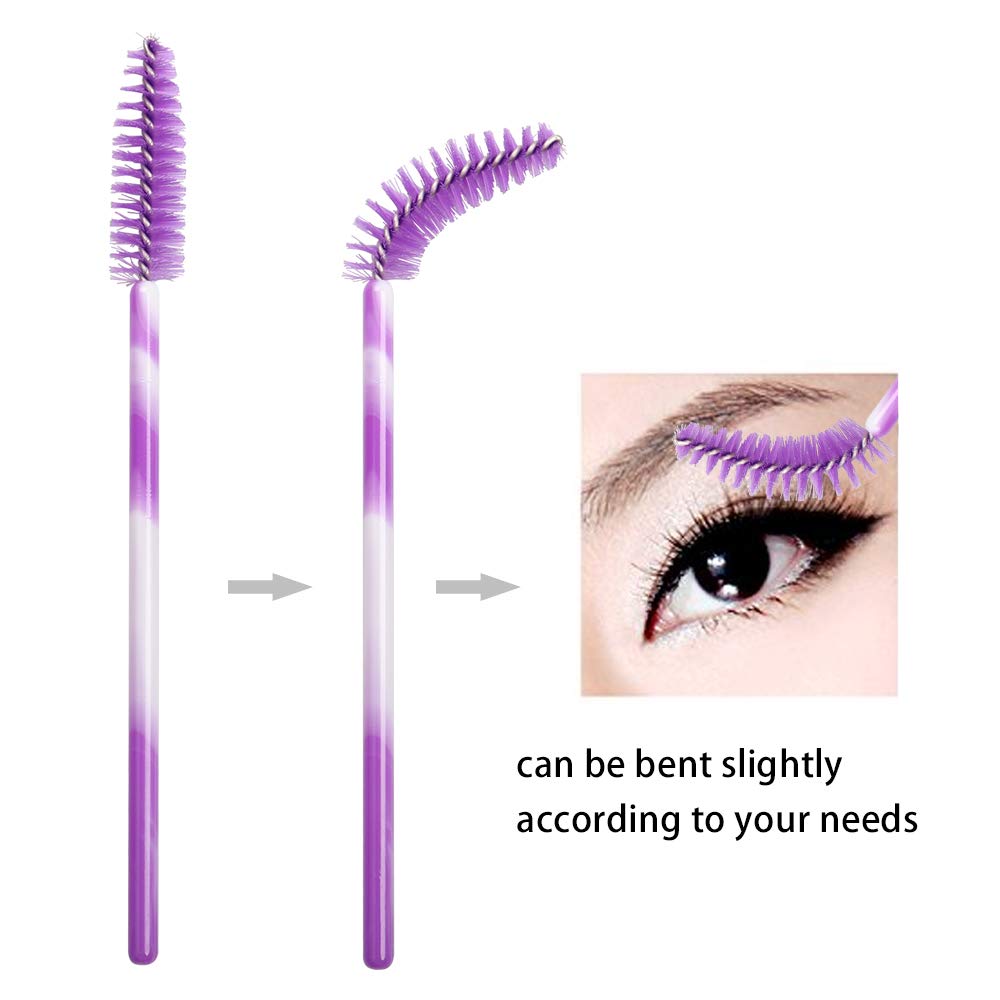 Paquete de 300 cepillos desechables para pestañas postizas para extensiones de pestañas aplicadoras, Deep Purple-300pcs