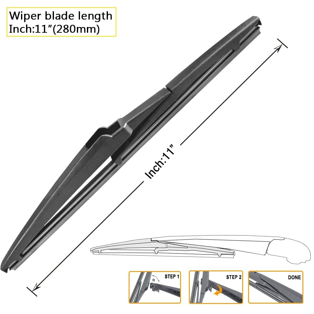 AUTOBOO - Limpiaparabrisas delantero de 66 y 46 cm y trasero de 25 cm, repuesto para Toyota Highlander 2020, 2021, 2022 (paquete de 3)
