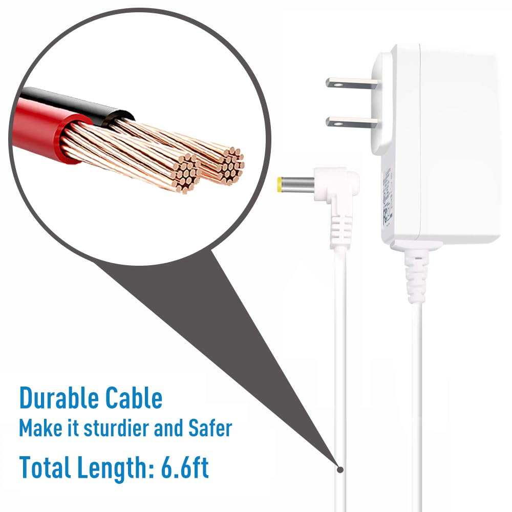 Cable de alimentación para cargador de monitor de bebé VTech: 6 V USA UL Listed Adapter Compatible con DM221 DM221-2 DM223 DM251 (unidades para padres y bebés) DM111 DM112 DM222 DM271 (solo unidad