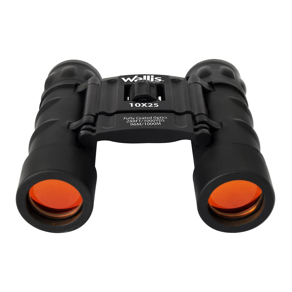 Binocular Compacto Wallis Negro Revestimiento Rubicon 10 x 25 mm