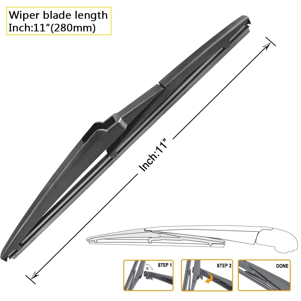 AUTOBOO - Limpiaparabrisas de 24 pulgadas + 20 pulgadas con limpiaparabrisas trasero de 11 pulgadas de repuesto para Kia Sorento 2011 2012 2013 2014 2015, 2010-2019 Kia Soul Soul EV-Original calidad