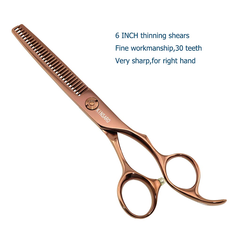 Tijeras de adelgazamiento de aproximadamente 15 cm de largo, tijeras profesionales de peluquería de 440 C con hoja convexa, Kinsaro para peluquería, peluquería o uso doméstico