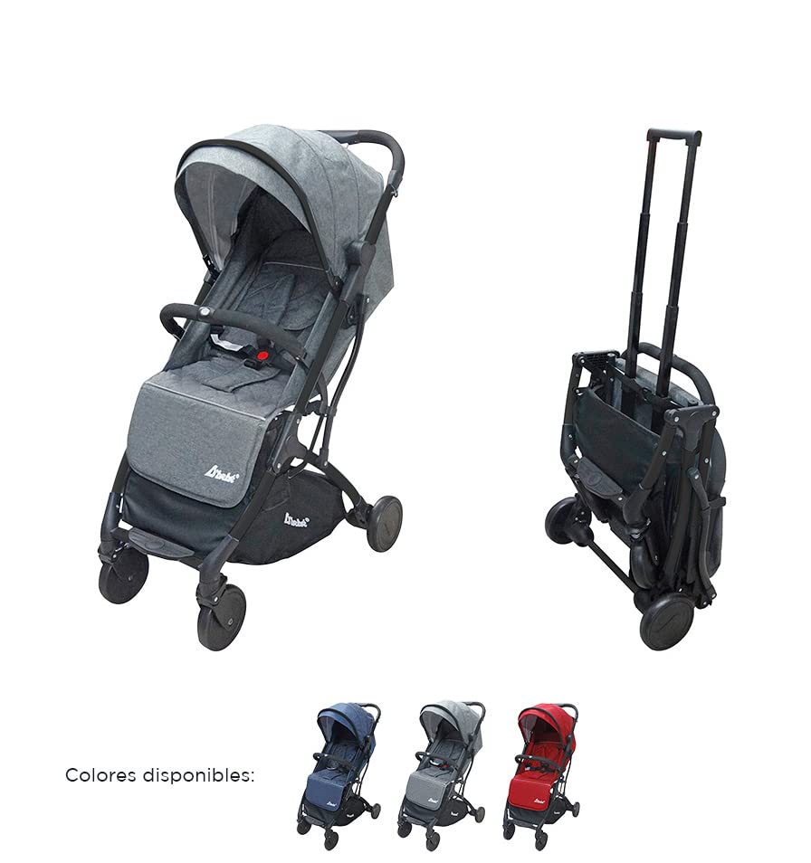 D´BEBÉ - Carriola Wing - Carriola ultra-ligera con plegado Super Compacto - Manubrio con Cierra Facil - Para Bebés de 3 Meses de Edad hasta 3 años - Color Gris
