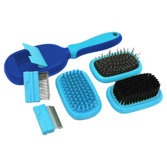 Fancy Pets Cepillo Multifuncional 5 en 1 para Perro Color Azul