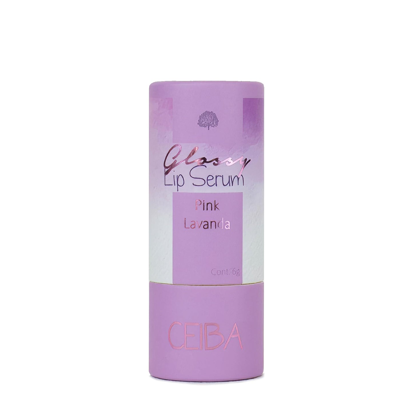 Glossy Lip Serum CEIBA Pink Lavanda con Ácido Hialurónico y Escualeno Vegetal