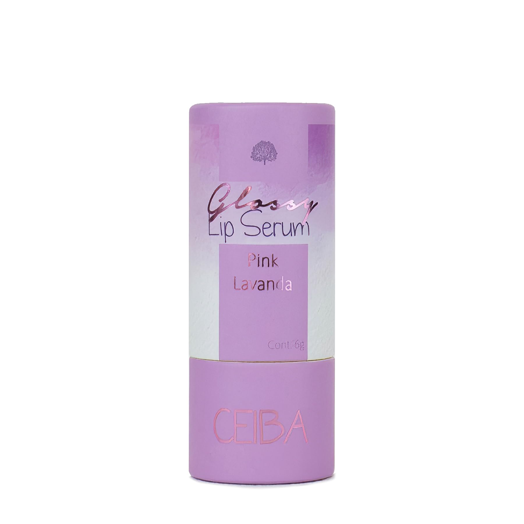 Glossy Lip Serum CEIBA Pink Lavanda con Ácido Hialurónico y Escualeno Vegetal
