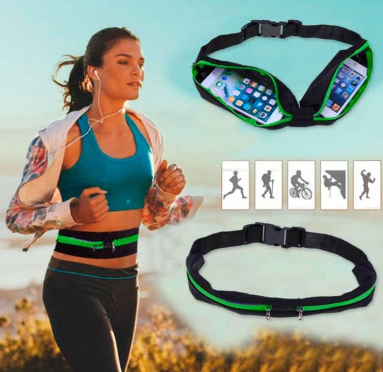 Cangurera Deportiva, Bolsa Deportiva con Cinturón Elástica, Riñoneras Deportivas de Hombres y Mujeres para Correr, Ciclismo, Gimnasio, senderismo, ejercicio al aire libre. (Naranja)