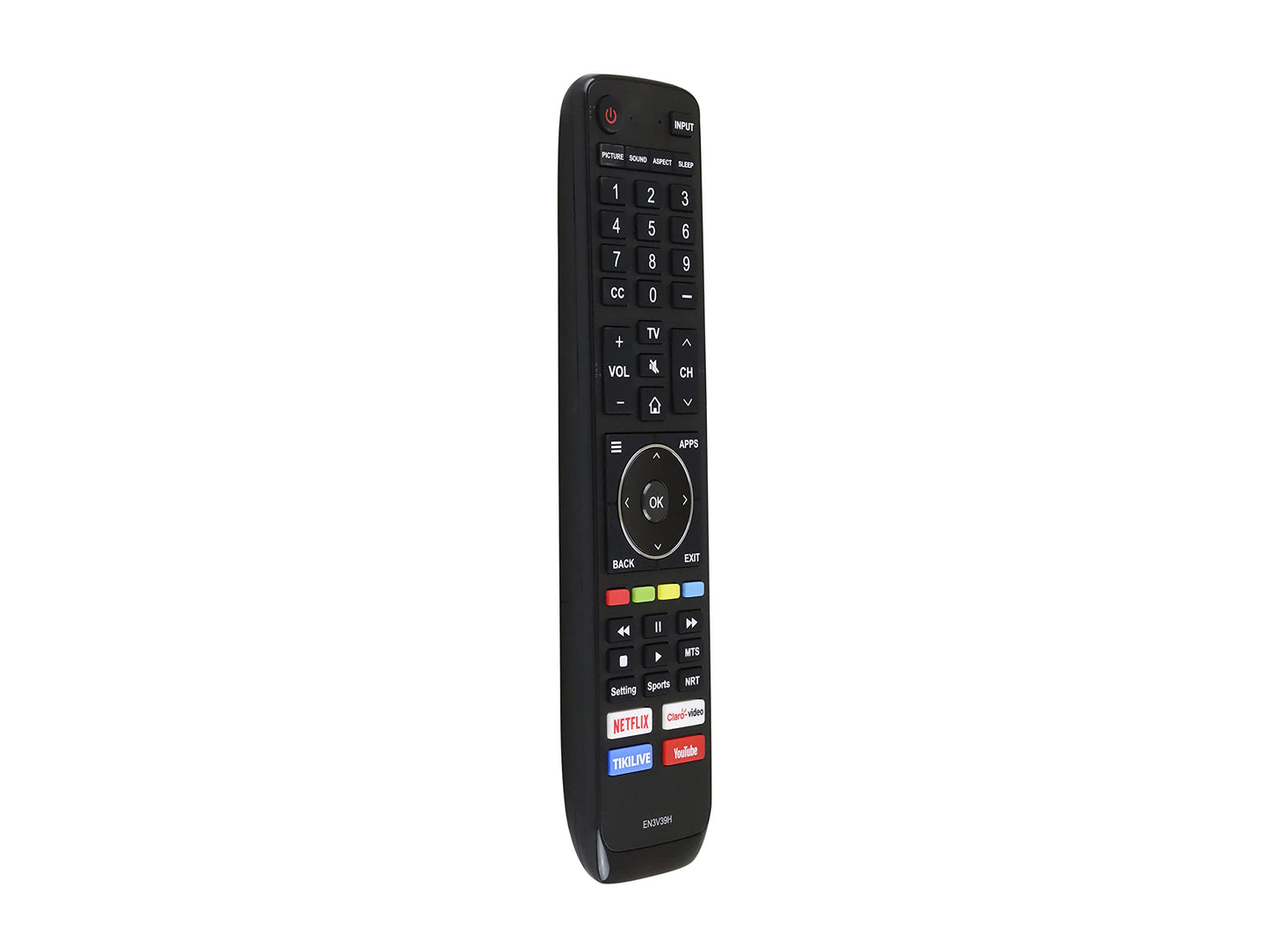 Control Remoto Compatible con Hisense EN3V39H Smart TV 4K 43H6C 43H6D 50H6C 50H6D 55H6B 55H6C 55H6D 65H6C 65H6D, Youtube y Claro Video