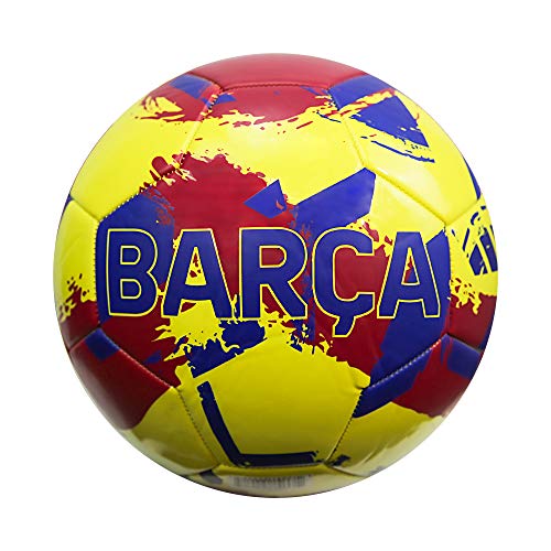 Icon Sports - Cepillo para Polvo de fútbol Amarillo con Licencia Oficial del FC Barcelona Talla 5