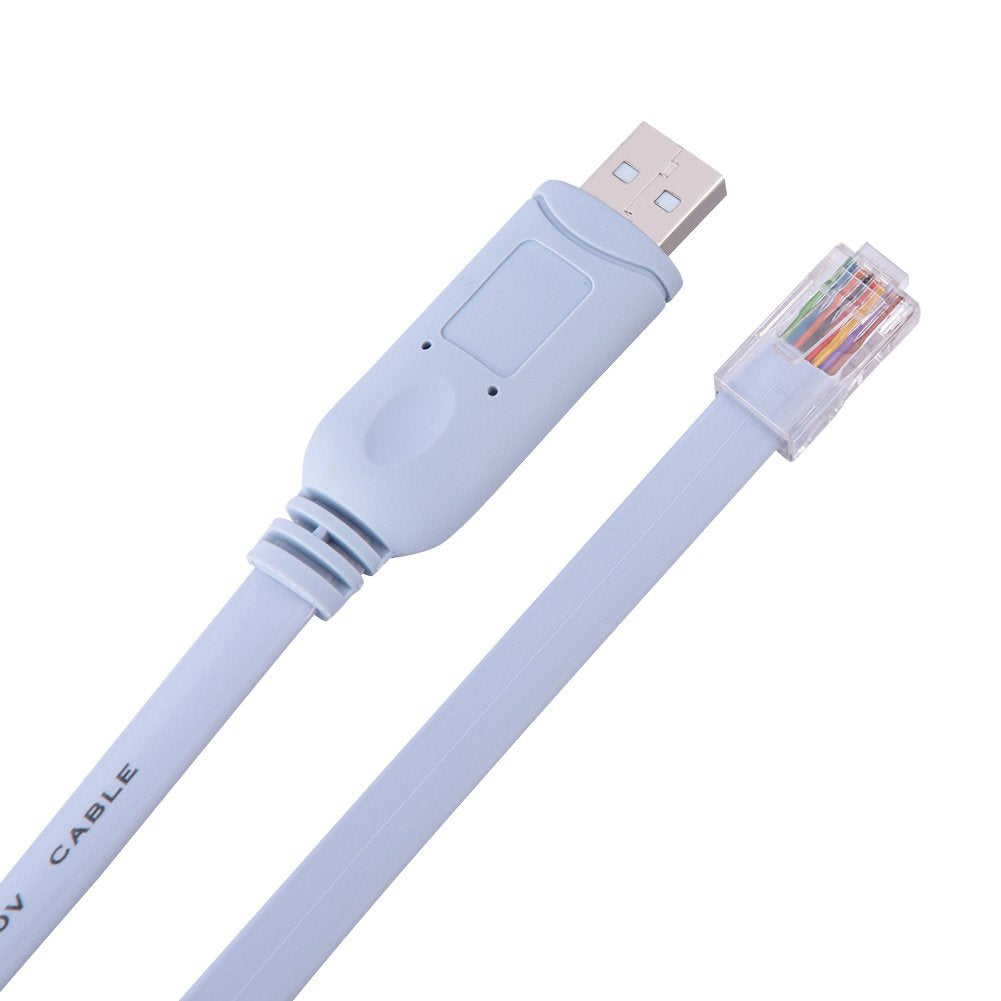 Cable USB a RJ45 Richer-R USB2.0 Macho a Macho Plano para Routers y Switches Cisco, Huawei, Juniper, 3COM, Ruijie