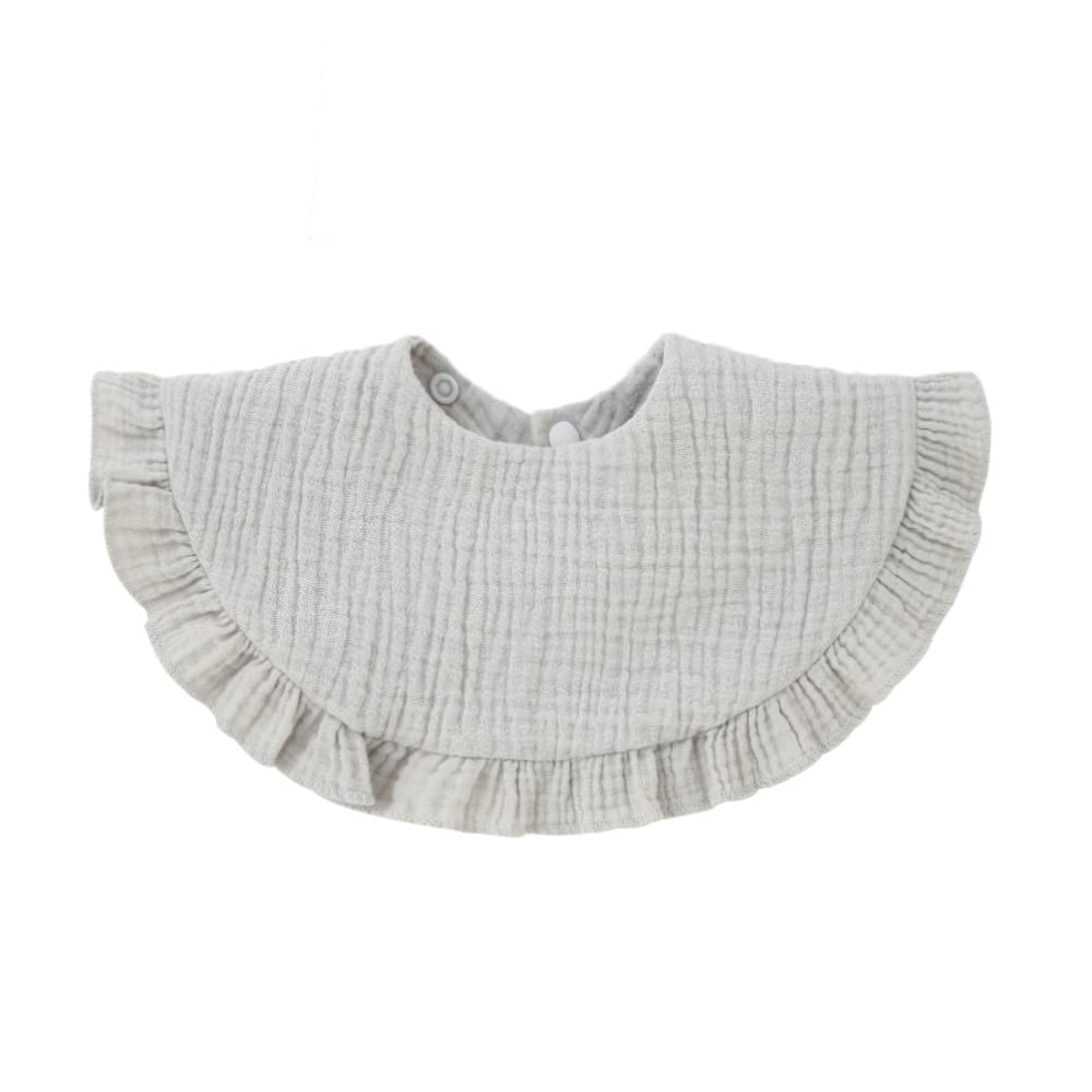 Nishine 4 baberos unisex de muselina para bebé, baberos giratorios de algodón de 360 grados, para dentición y alimentación, One Size Blanco