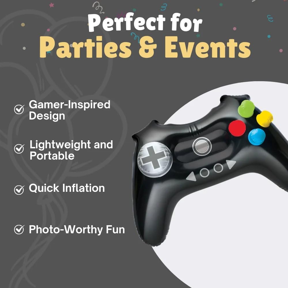 Level Up - driver inflable multicolor - 28 x 18 pulgadas (paquete de 1) - Perfecto para jugadores, fiestas y eventos