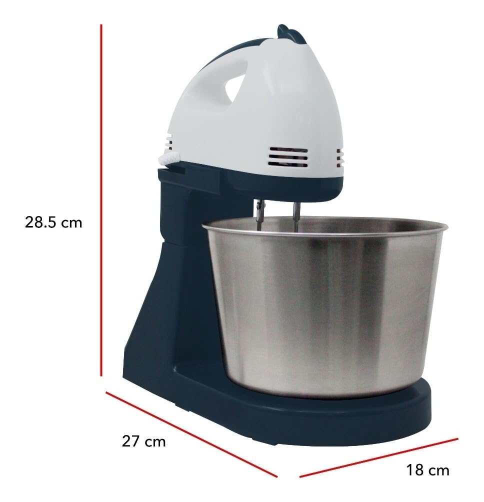 Batidora de Pedestal RCA Negro y Acero Inoxidable con 6 Velocidades Ajustables