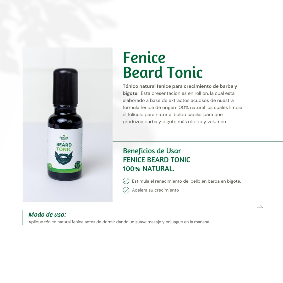 Tónico Natural de Crecimiento Fenice Bear en Roll On 20 ml para Hombre