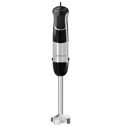 Blackcow - Licuadora de inmersión con cable de mano para cocina, licuadora de emulsión de acero inoxidable con gancho, mezclador de mano eléctrico con 12 velocidades y turbo, para batidos, sopa,