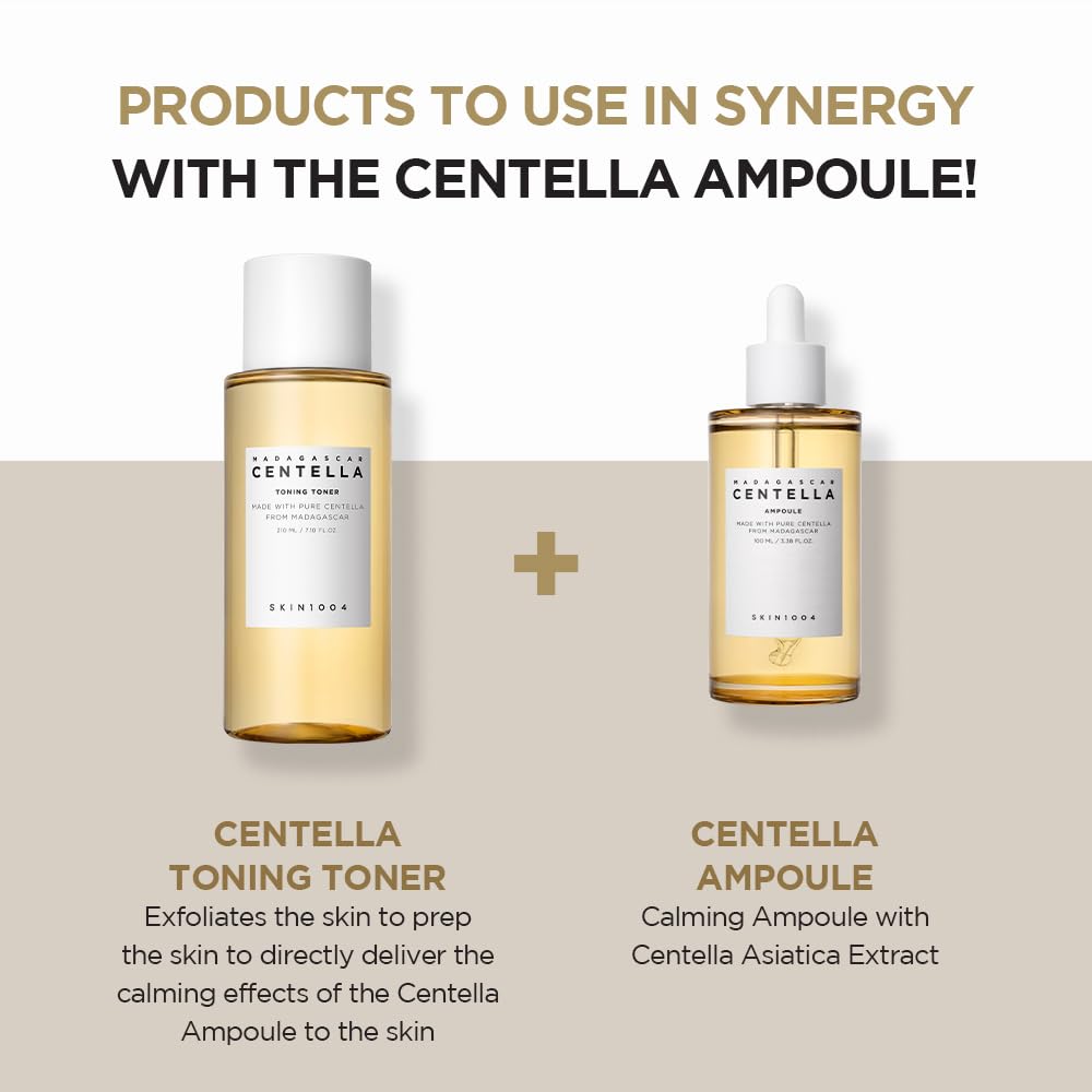 Skin1004 Madagascar Centella Asiatica 100 Ampoule (100ml or 3.38 floz) - Facial Serum - 100% Centella Asiatica Extract - for soothing sensitive and acne-prone skin